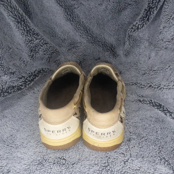 Sperry Top Sider Boat Shoes Women’s 9102341 Size 8M Tan With Cheetah Print - Picture 3 of 6